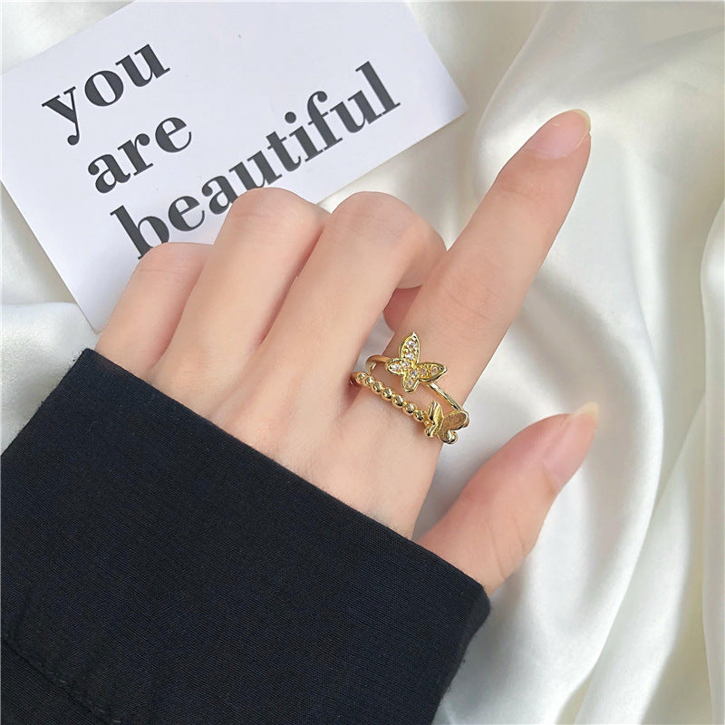 Sweet Girl Micro Inlaid Bow Ring