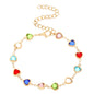 Colored Loving Heart Zircon Bracelet