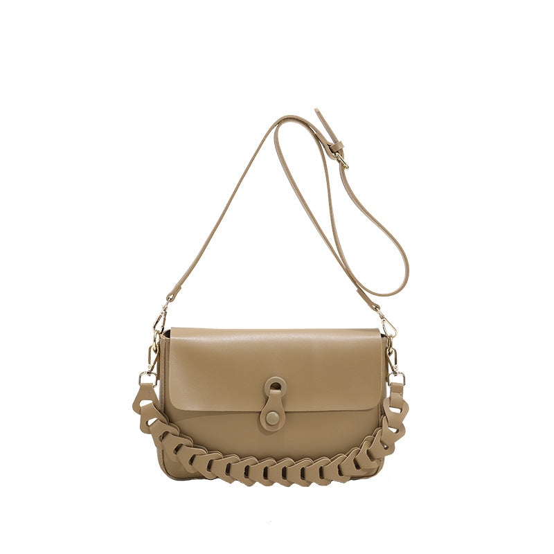 Woven Chain Leather Handbag