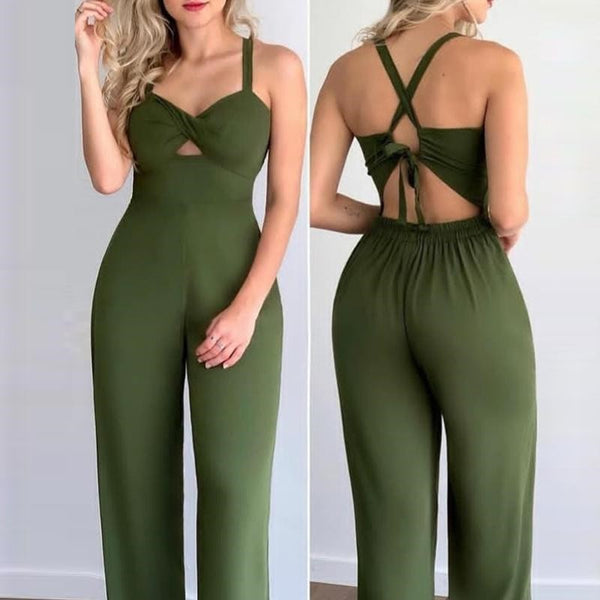 Suspender Slim Fitting Jumpsuit