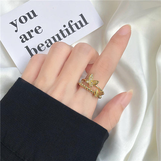 Sweet Girl Micro Inlaid Bow Ring