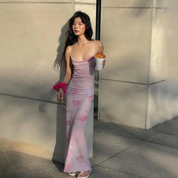 Fit Slimming Spaghetti Straps Dress