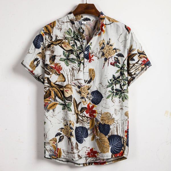 Contrast Color Printing Shirt