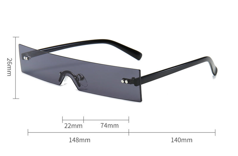 One-piece Square Rimless Sunglasses