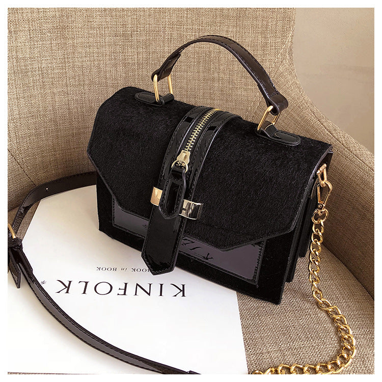 Zipper Decoration Ladies Chain Handbags