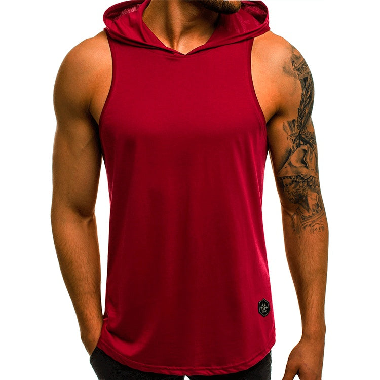 Solid color hooded vest