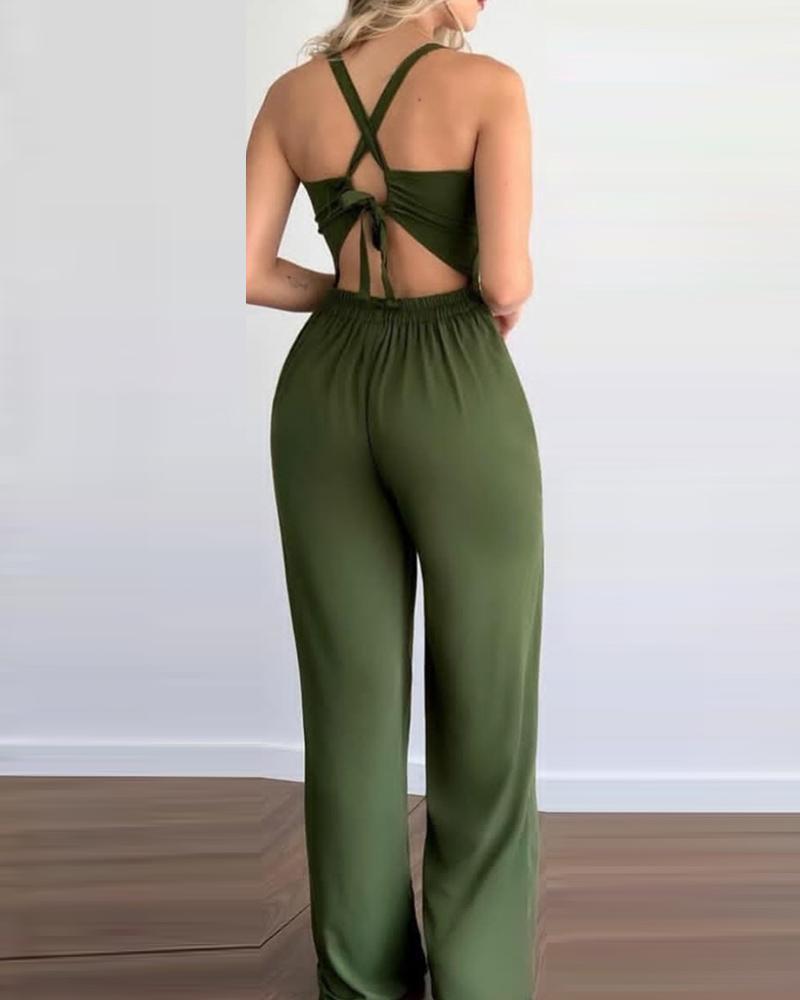 Suspender Slim Fitting Jumpsuit