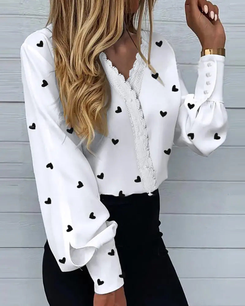 Printed Lace Casual Shirt