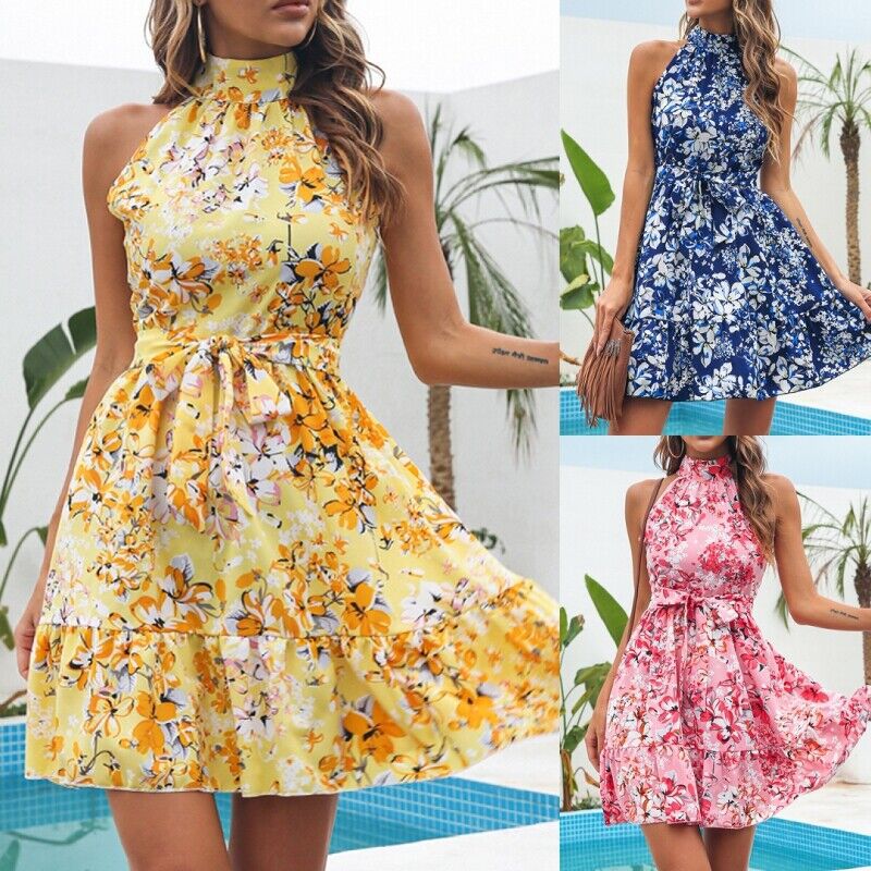 Floral Print Chiffon Dress