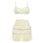Sling Backless Pleated Skirt Two-piece