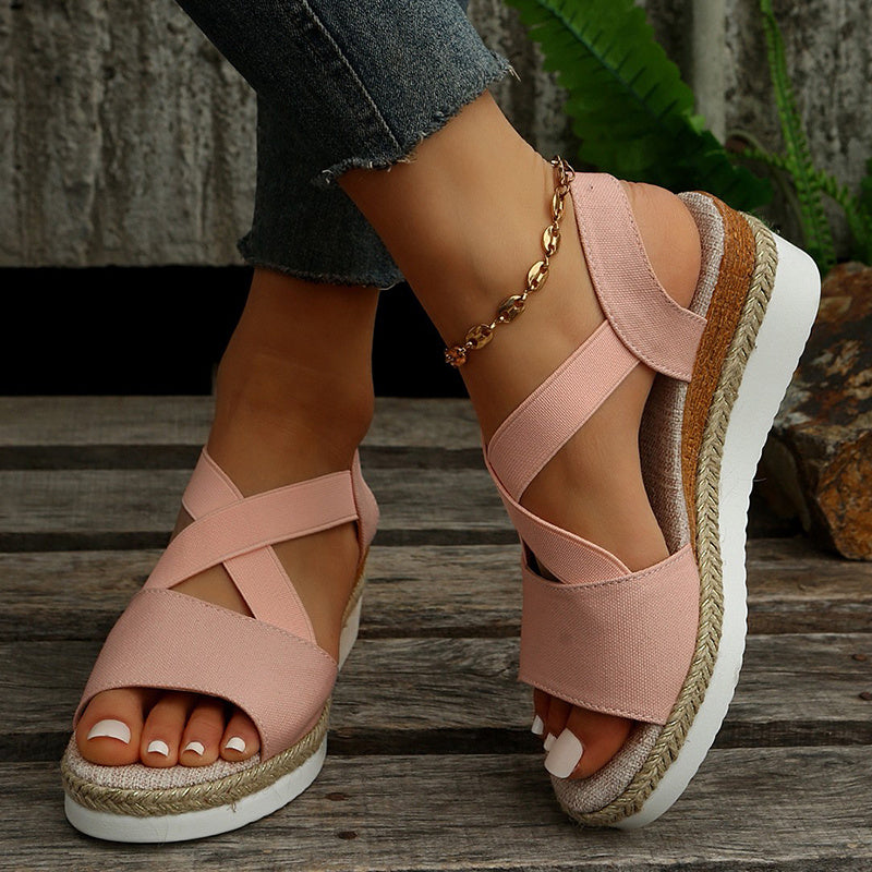 Cross-strap Platform Gladiator Sandal