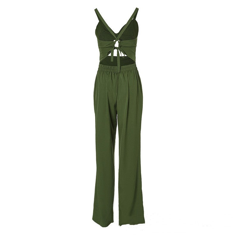 Suspender Slim Fitting Jumpsuit