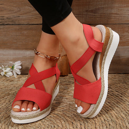 Cross-strap Platform Gladiator Sandal