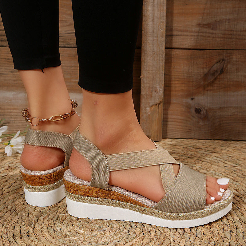 Cross-strap Platform Gladiator Sandal