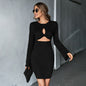 Waffle Flared Sleeve Dress