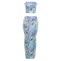 Slim-fit Tube Top Printed Sheath Two-piece