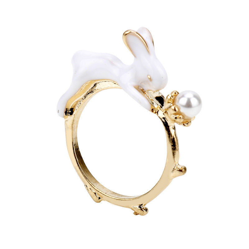 Pearl Painting Oil Rabbit Bracelet