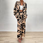 Printed Long Sleeve Trousers Suit