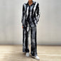 Printed Long Sleeve Trousers Suit