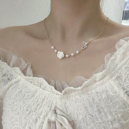 Vintage Rose Flower Necklace
