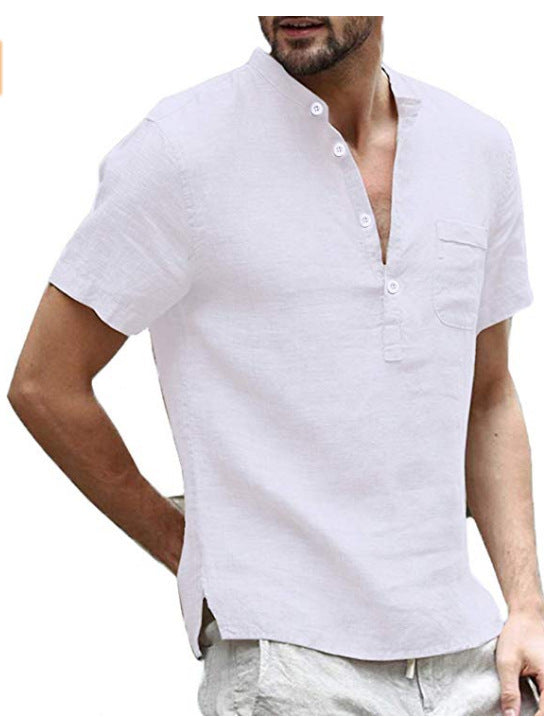 Casual Linen Solid Color Shirt