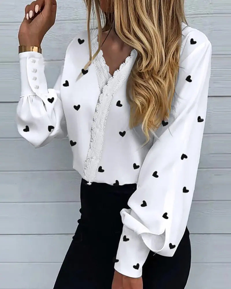 Printed Lace Casual Shirt