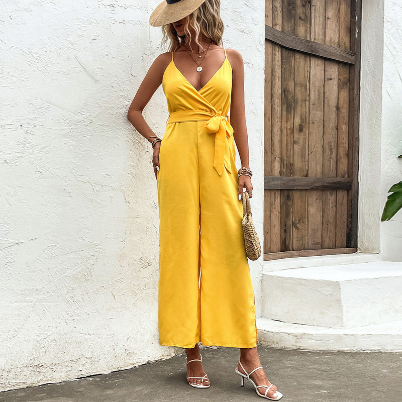 Slit Backless Jumpsuit