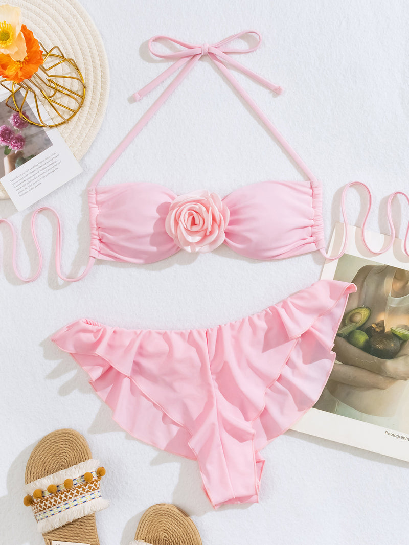 Fashion Three-dimensional Flower Bikini