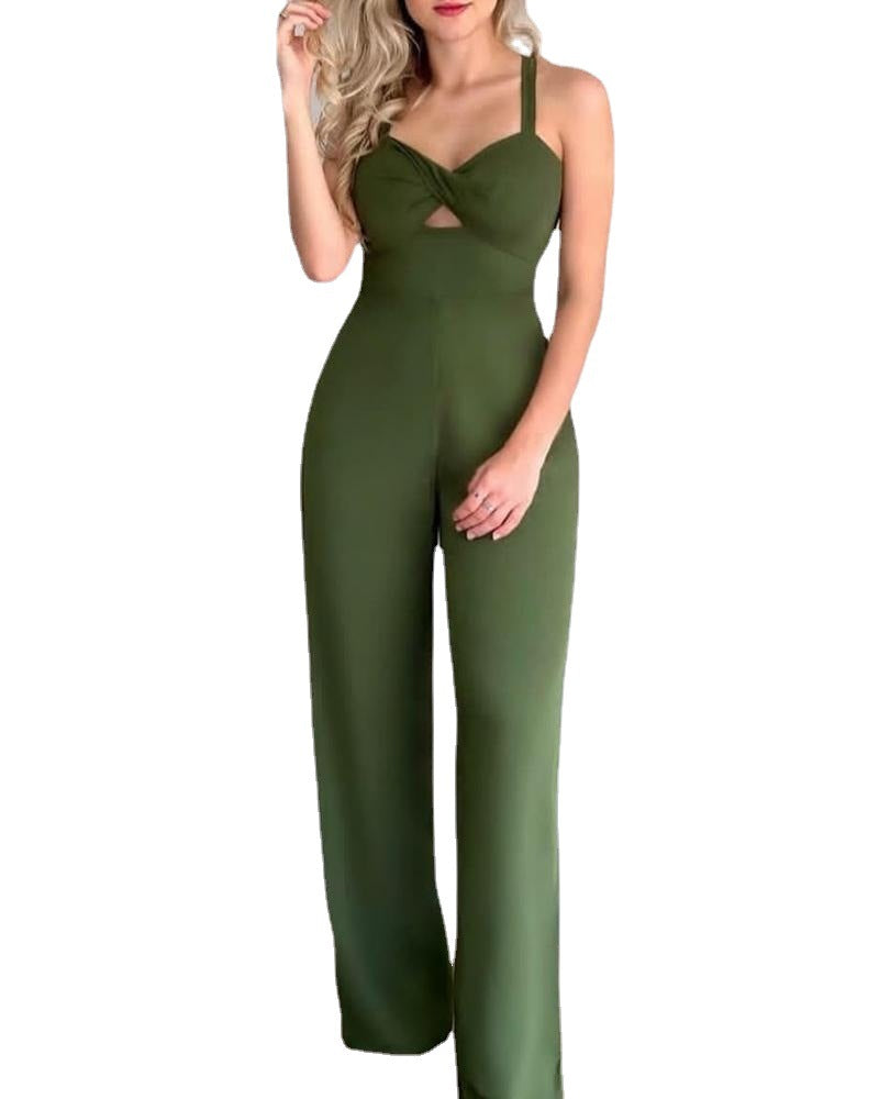 Suspender Slim Fitting Jumpsuit