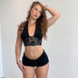 Lace Stitching Halter Top Two-piece Set