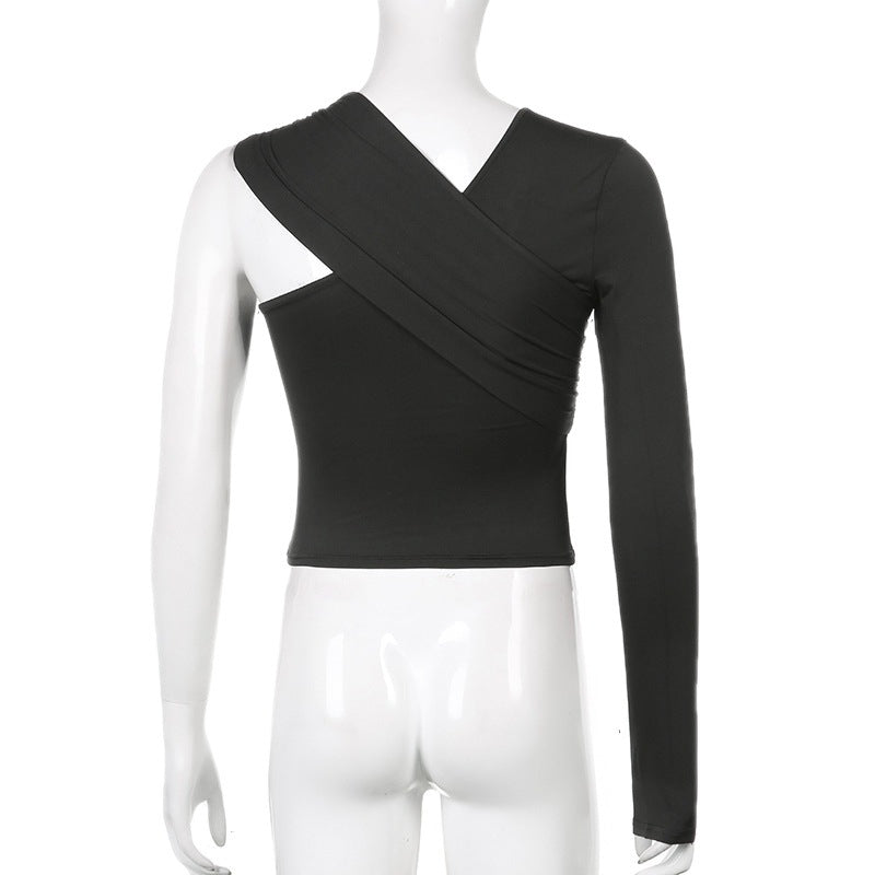 Asymmetric Long-sleeved Top