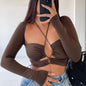 Polo Collar Long Sleeve Top