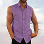 Casual Solid Color Sleeveless Shirt