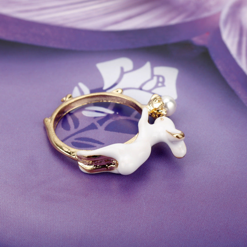 Pearl Painting Oil Rabbit Bracelet
