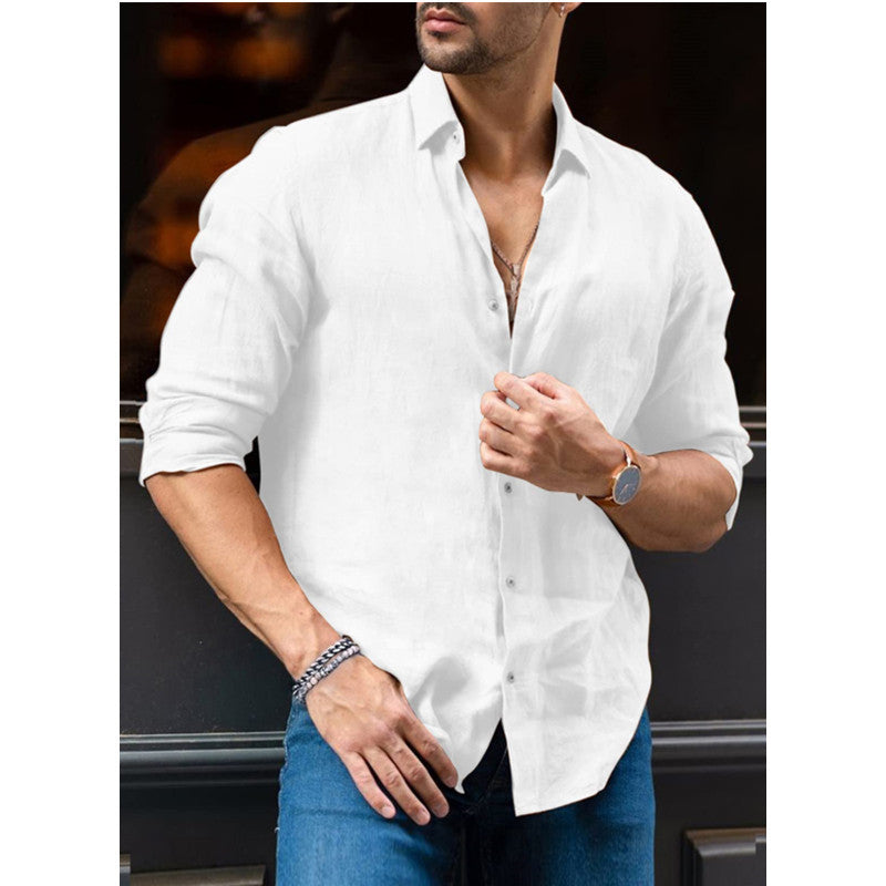 Loose Popular Solid Color White Shirt